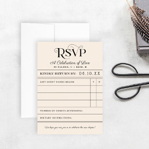 Carte RSVP de mariage de la carte de livre de bibl
