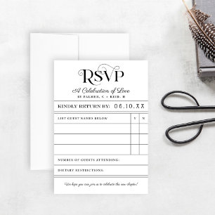 Carte RSVP de mariage de la carte de livre de bibl