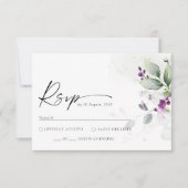 Carte RSVP de mariage de lavande verte violette (Devant)