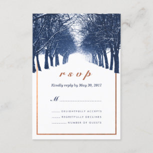 Carte RSVP de mariage de l'avenue des Arbres d'hiv
