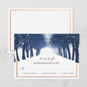 Carte RSVP de mariage de l'avenue des Arbres d'hiv (Devant / Derrière)
