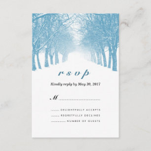 Carte RSVP de mariage de l'avenue des arbres d'hiv