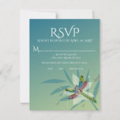Carte RSVP de mariage de libellules de repos (Devant)