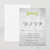 Carte RSVP de mariage de libellules vertes (Devant / Derrière)