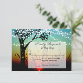 Carte RSVP de mariage de mariage de l'arbre rustiq (Debout devant)