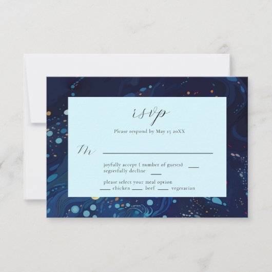 Carte RSVP de mariage de minuit (Devant)