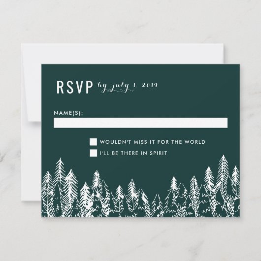 Carte RSVP de mariage de montagne (Devant)