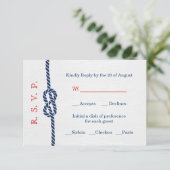 Carte RSVP de mariage de noeud nautique (Debout devant)