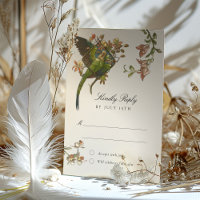 Carte RSVP de mariage de perroquets tropicaux