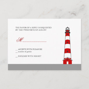 Carte RSVP de mariage de phare