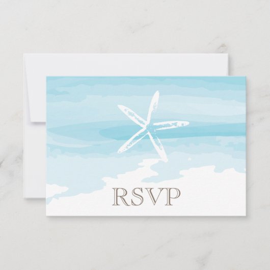 Carte RSVP de mariage de plage (Devant)