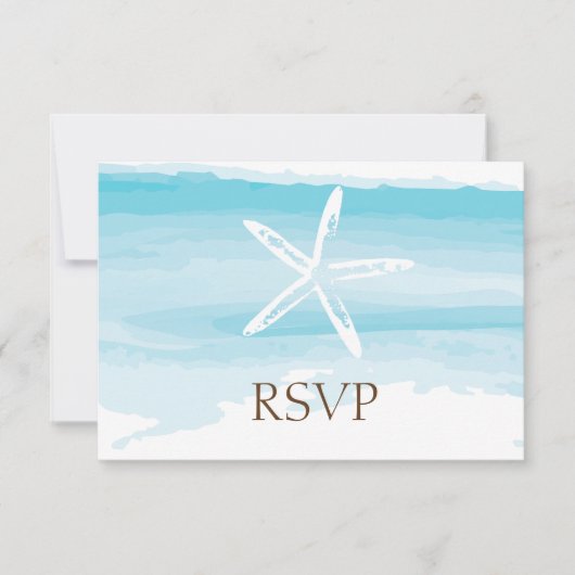 Carte RSVP de mariage de plage (Devant)