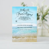 Carte RSVP de mariage de plage (Debout devant)