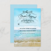 Carte RSVP de mariage de plage (Devant / Derrière)