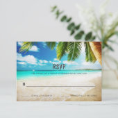 Carte RSVP de mariage de plage de l'île tropicale (Debout devant)