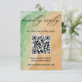 Carte RSVP de mariage de plage de sable et de sabl (Debout devant)