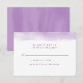 Carte RSVP de mariage de plongée d'aquarelle Lilac (Devant / Derrière)