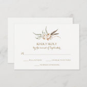 Carte RSVP de mariage de plume de coton d'aquarell (Devant / Derrière)