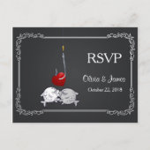 Carte RSVP de mariage de poisson baiser (Devant)