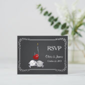 Carte RSVP de mariage de poisson baiser (Debout devant)
