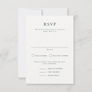 Carte RSVP de Mariage de Portrait Formel Parker