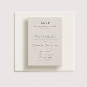 Carte RSVP de Mariage de Portrait Formel Parker