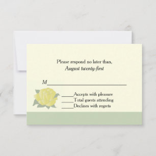 Carte RSVP de mariage de rose jaune du Texas