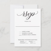 Carte RSVP de mariage de script classique (Devant)
