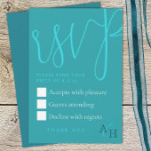 Carte RSVP de mariage de script de calligraphie tu