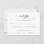 Carte RSVP de mariage de script élégant (Devant)