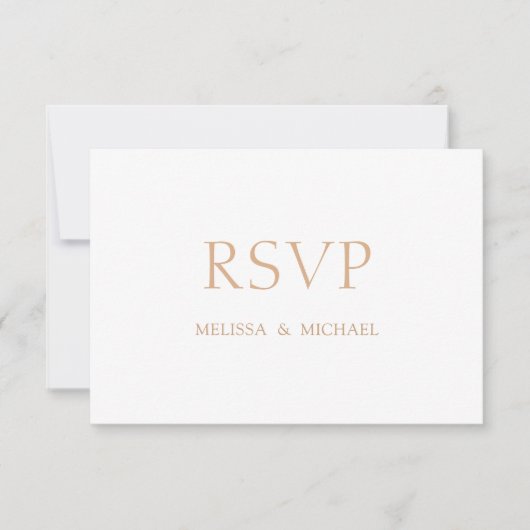 Carte RSVP de mariage de script formel minimal mod (Devant)