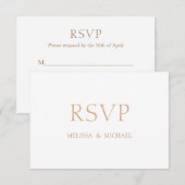 Carte RSVP de mariage de script formel minimal mod (Devant / Derrière)