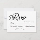 Carte RSVP de mariage de script moderne (Devant)