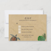 Carte RSVP de mariage de tortue de mer tropicale d (Devant)
