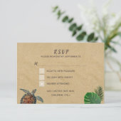Carte RSVP de mariage de tortue de mer tropicale d (Debout devant)