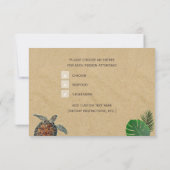 Carte RSVP de mariage de tortue de mer tropicale d (Dos)