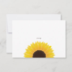Carte RSVP de mariage de tournesol