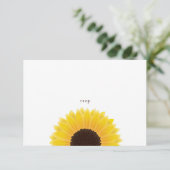 Carte RSVP de mariage de tournesol (Debout devant)
