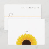 Carte RSVP de mariage de tournesol (Devant / Derrière)
