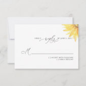 Carte RSVP de mariage de tournesol (Devant)