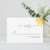 Carte RSVP de mariage de tournesol (Debout devant)