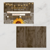 Carte RSVP de mariage de tournesol en bois rustiqu (Devant / Derrière)