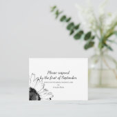 Carte RSVP de mariage de tournesol noir et blanc (Debout devant)