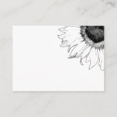 Carte RSVP de mariage de tournesol noir et blanc (Dos)