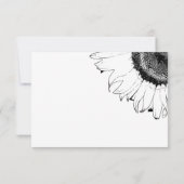 Carte RSVP de mariage de tournesol noir et blanc (Dos)