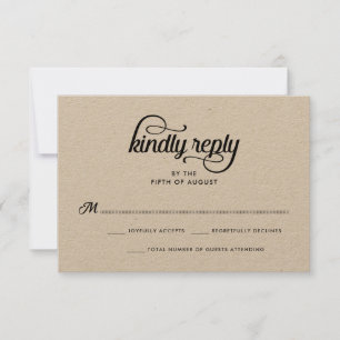 Carte RSVP de mariage de typographie russe moderne
