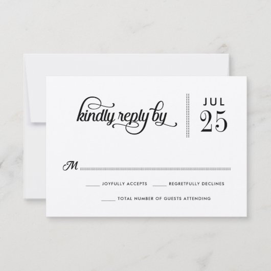 Carte RSVP de mariage de typographie russe moderne (Devant)
