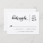 Carte RSVP de mariage de typographie russe moderne (Devant / Derrière)