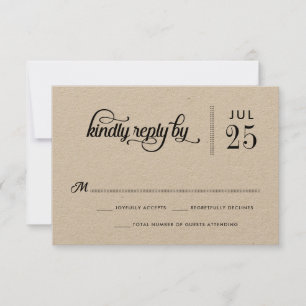 Carte RSVP de mariage de typographie russe moderne