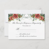 Carte RSVP de mariage de vacances Poinsettia (Dos)